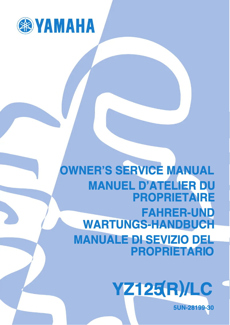 Page n°1 - Manuel utilisateur Yamaha YZ125LC