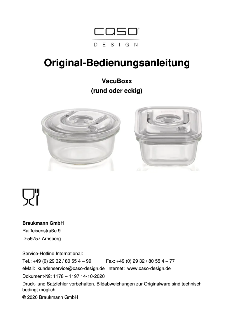 Image de la première page du manuel de l'appareil VacuBoxx