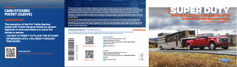 Page 1 de la notice Manuel utilisateur Ford F-600 (2020)