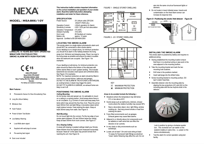 Page 1 de la notice Manuel utilisateur Nexa MSA-866