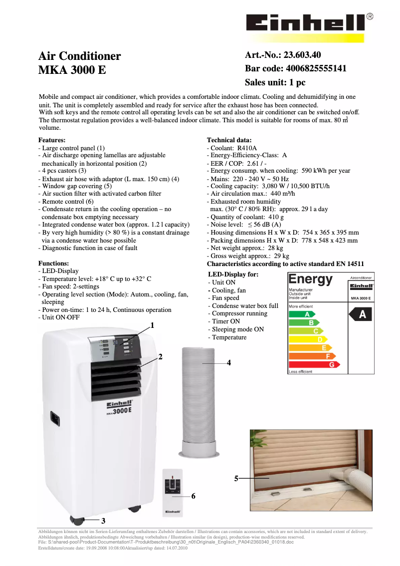 Page n°1 - Manuel utilisateur Einhell MKA 3000 E