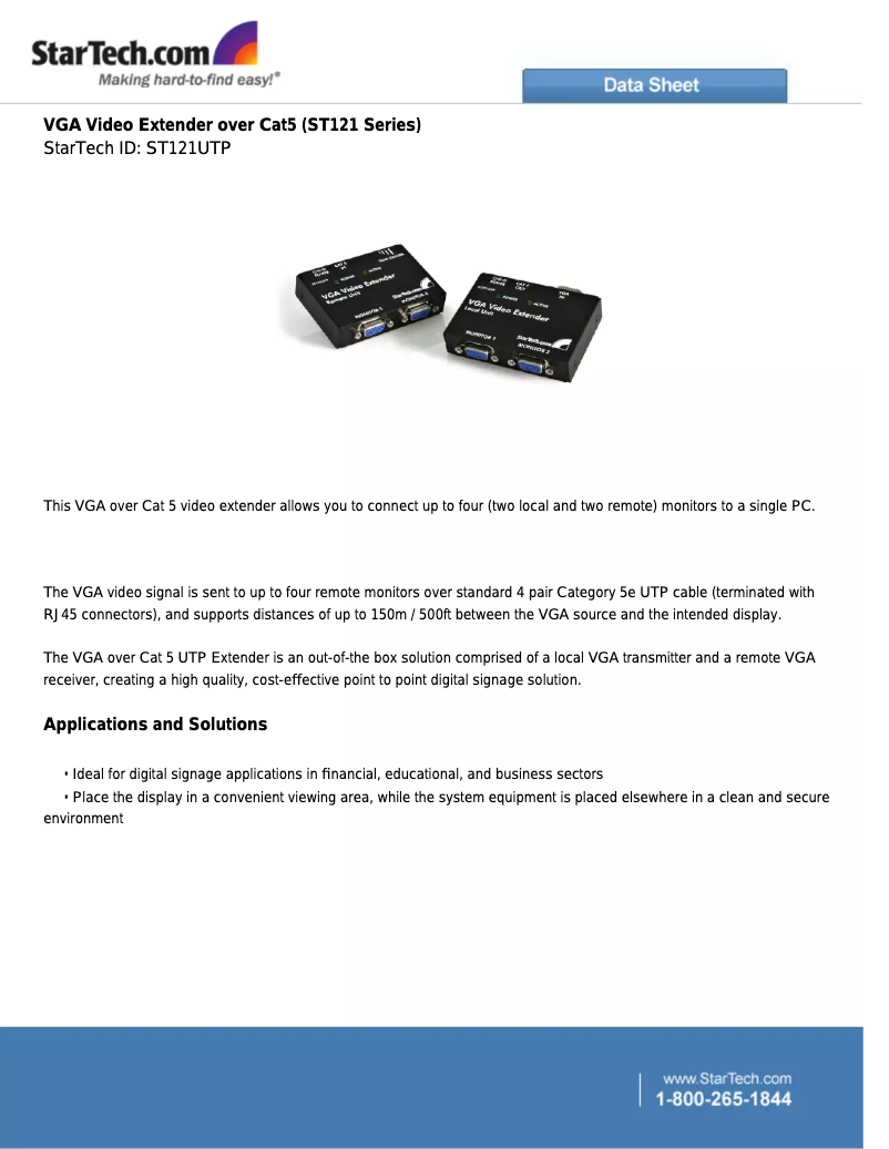 Page n°1 - Brochure StarTech.com ST121