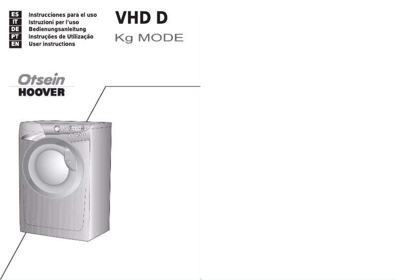 Page 1 de la notice Manuel utilisateur Otsein-Hoover VHD 8116D-37