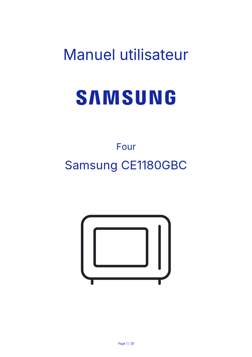 Page n°1 - Manuel utilisateur Samsung CE1180GBC