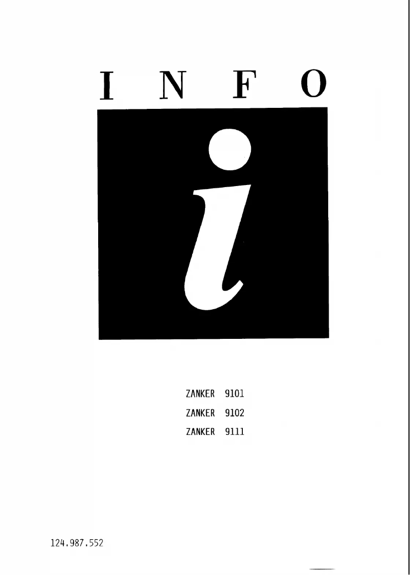 Page n°1 - Manuel utilisateur Zanker Lavita 9101