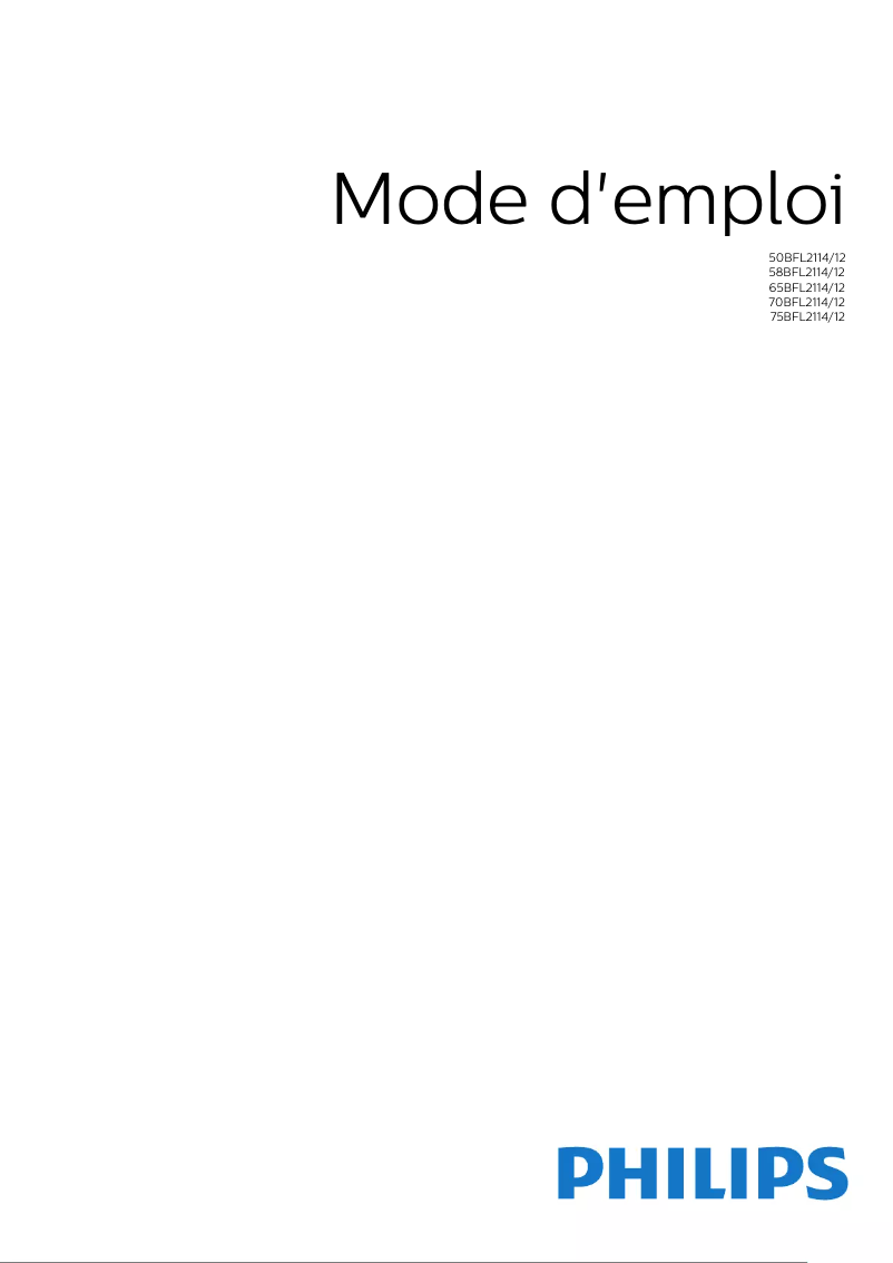 Page 1 de la notice Manuel utilisateur Philips 50BFL2114