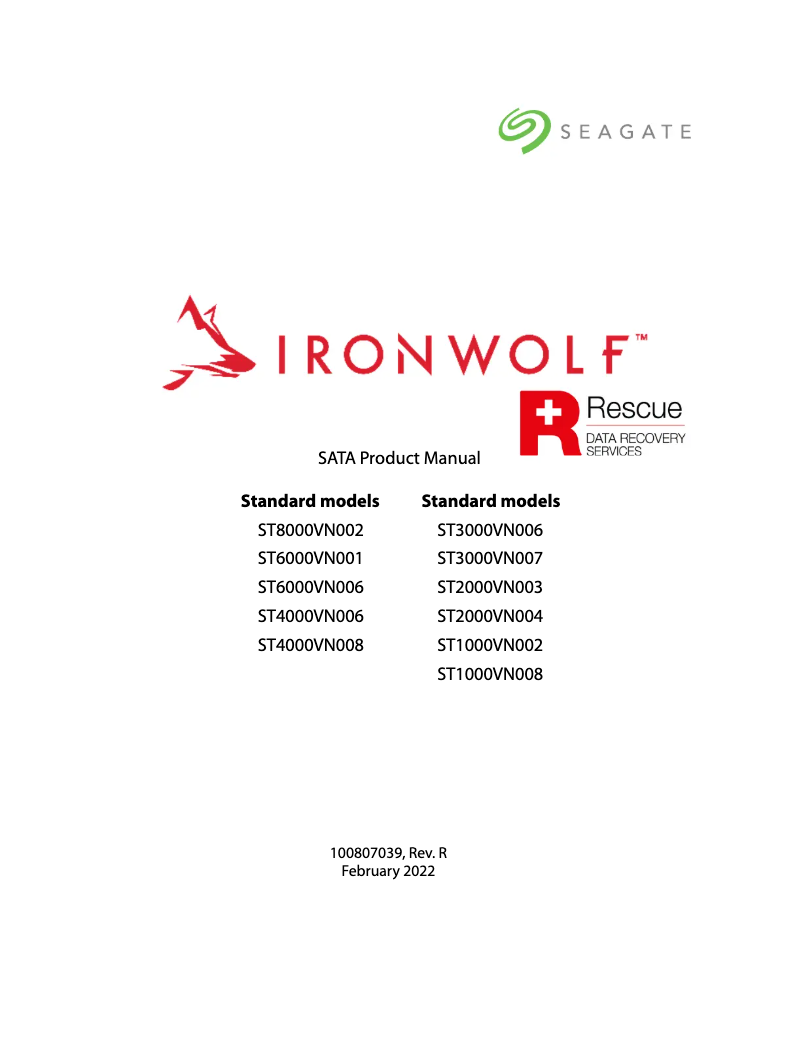 Página 1 del manual Manual de usuario Seagate IronWolf ST6000VN001
