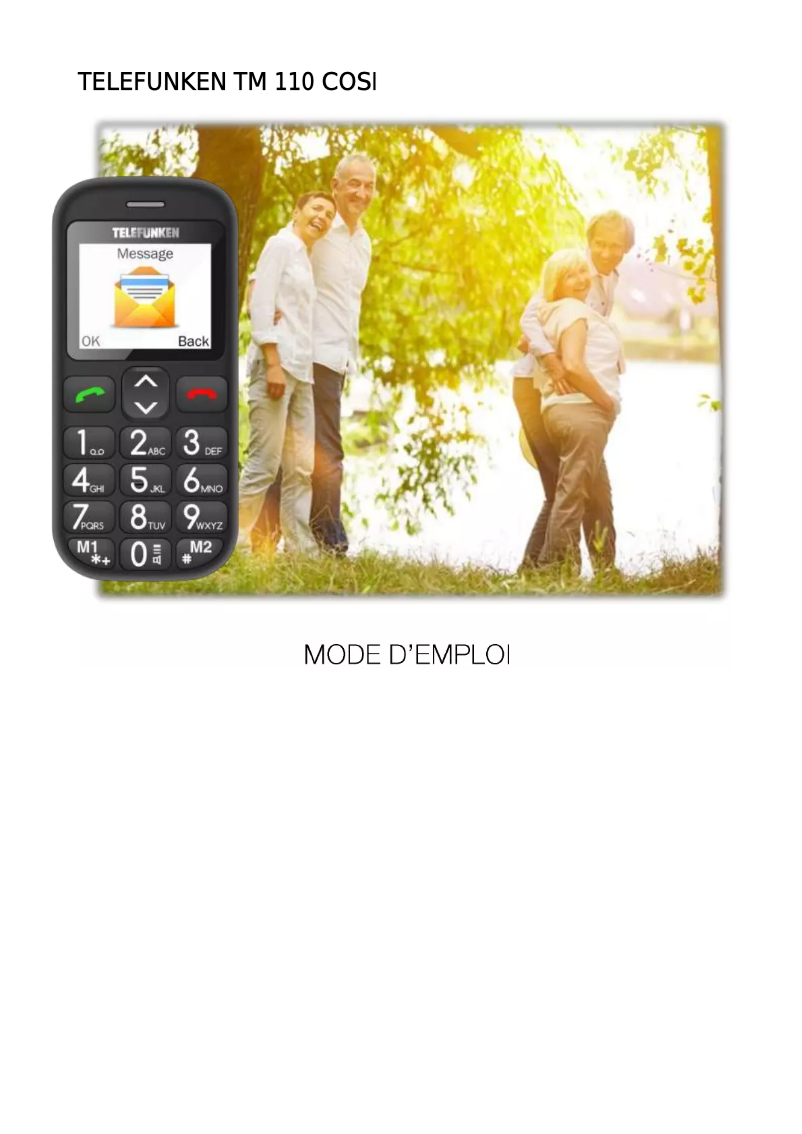 Image de la première page du manuel de l'appareil TM 110 COSI