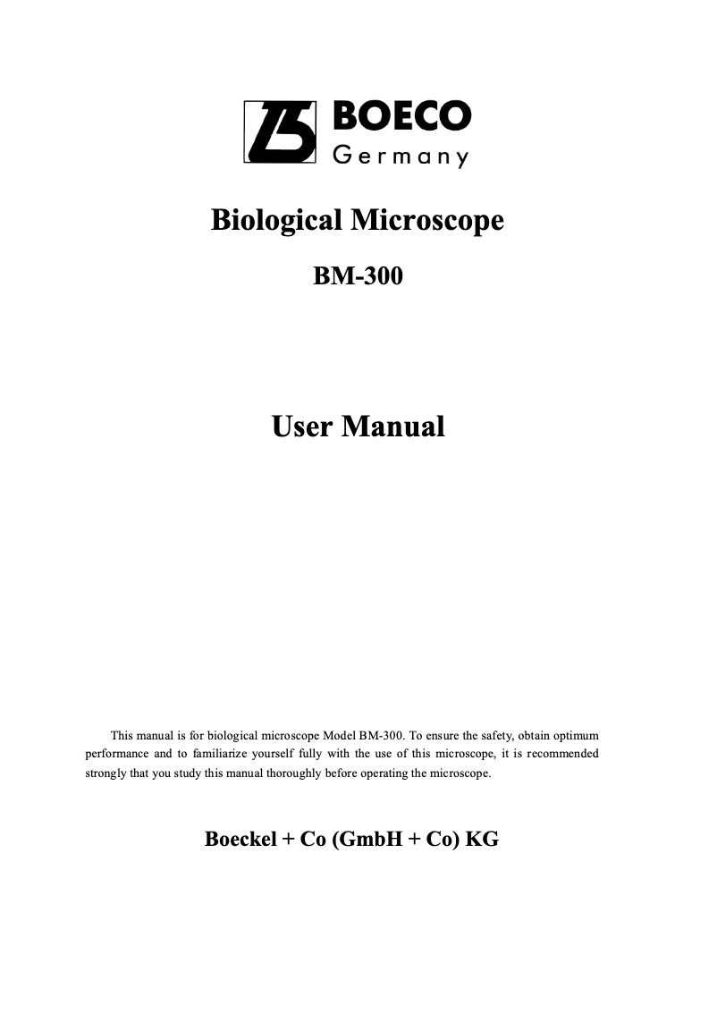 Página 1 del manual Manual de usuario Boeco BM-300