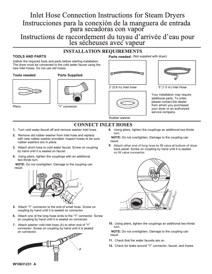 Page 1 de la notice Manuel utilisateur Maytag W10623830