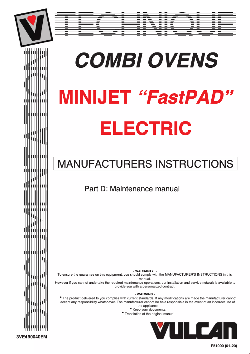 Page 1 de la notice Manuel utilisateur Vulcan MINI-JET