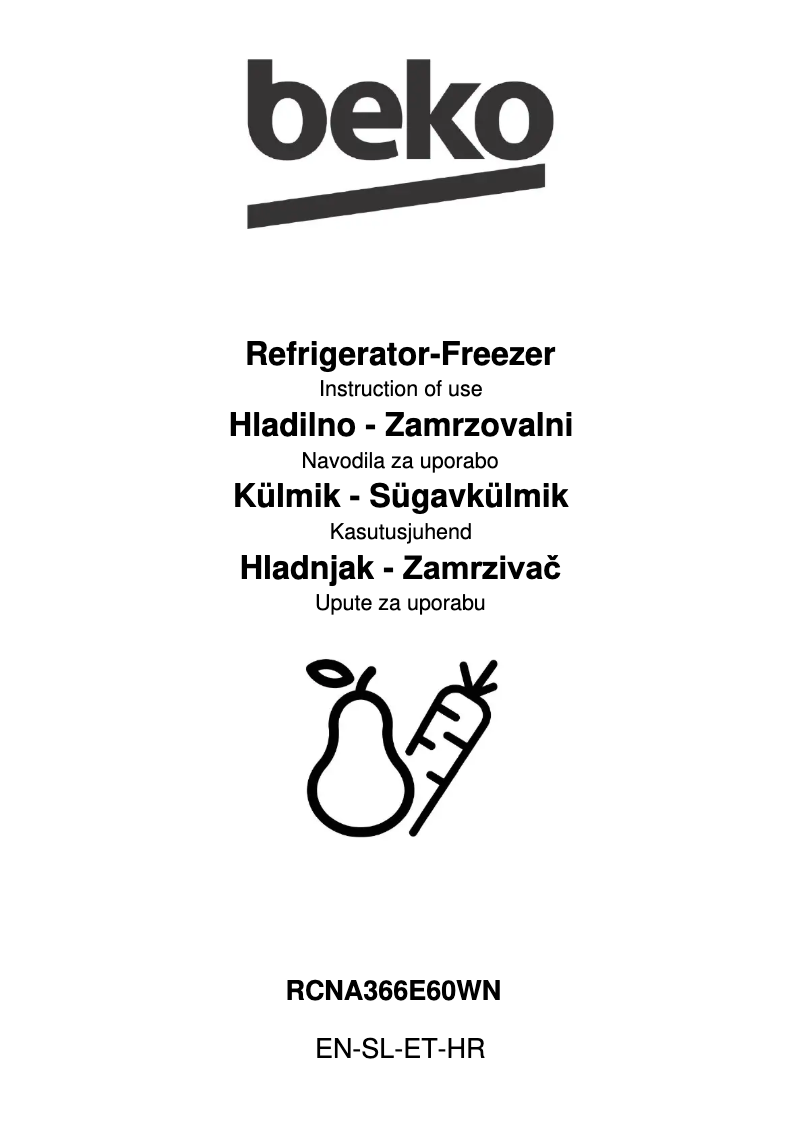 Image de la première page du manuel de l'appareil RCNA366E60WN