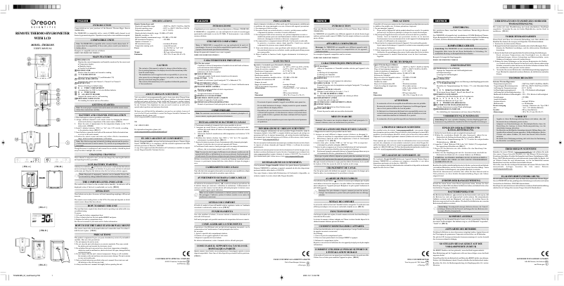 Page 1 de la notice Manuel utilisateur Oregon Scientific THGR238N