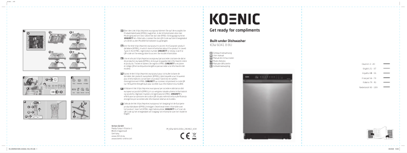 Page n°1 - Manuel utilisateur Koenic KDW 6041 B BU