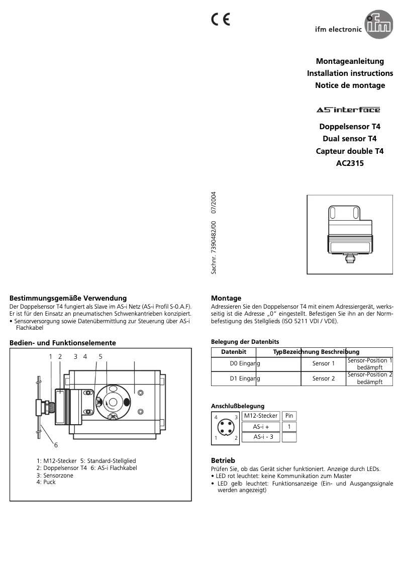 Page n°1 - Manuel utilisateur IFM AC2315