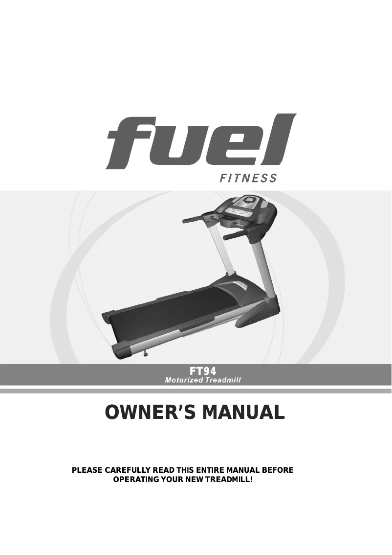 Página 1 del manual Manual de usuario Fuel Fitness FT94