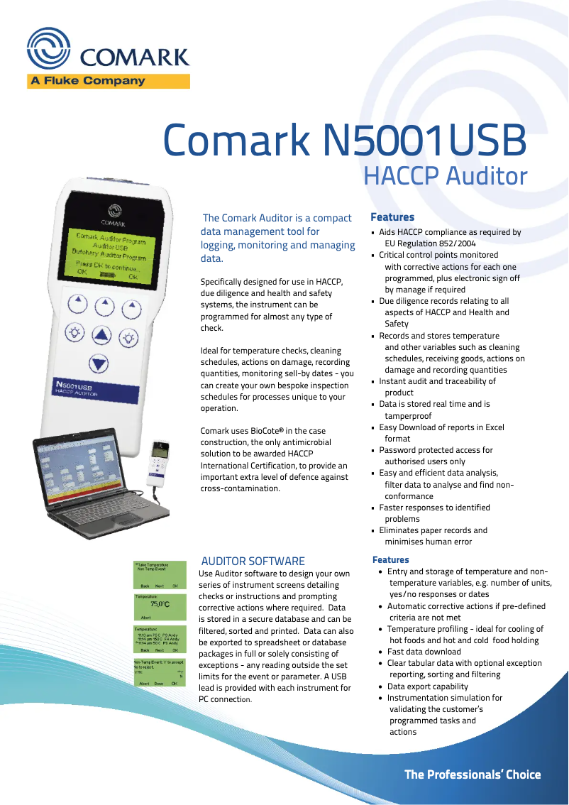 Page 1 of the manual User Manual Comark N5001USB