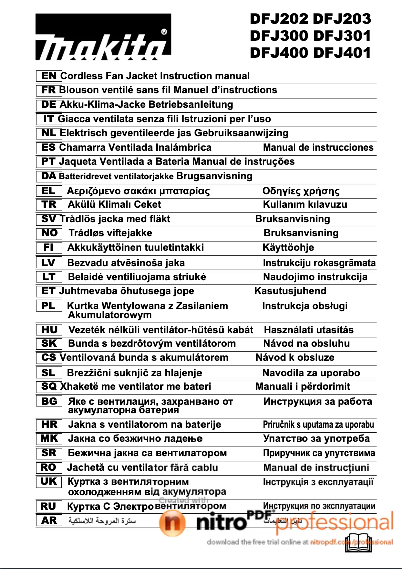 Page n°1 - Manuel utilisateur Makita DFJ400Z