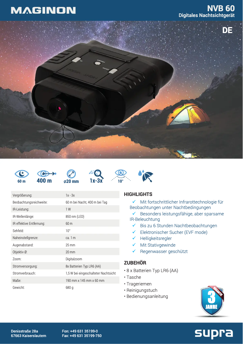 Page n°1 - Manuel utilisateur Maginon NVB 60