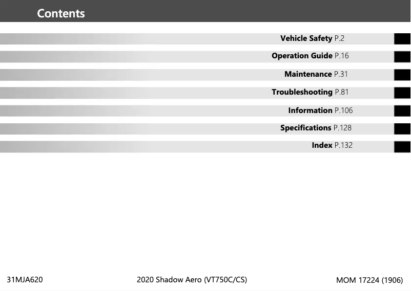 Imagen de la primera página del manual del dispositivo Shadow Aero VT750C (2020)