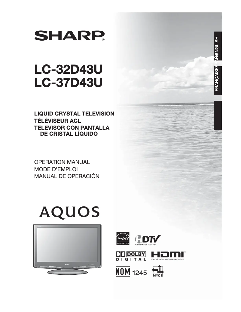 Page 1 de la notice Manuel utilisateur Sharp LC-32D43U
