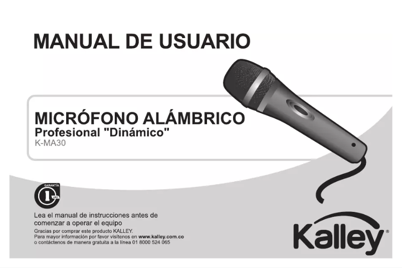 Image de la première page du manuel de l'appareil K-MA30