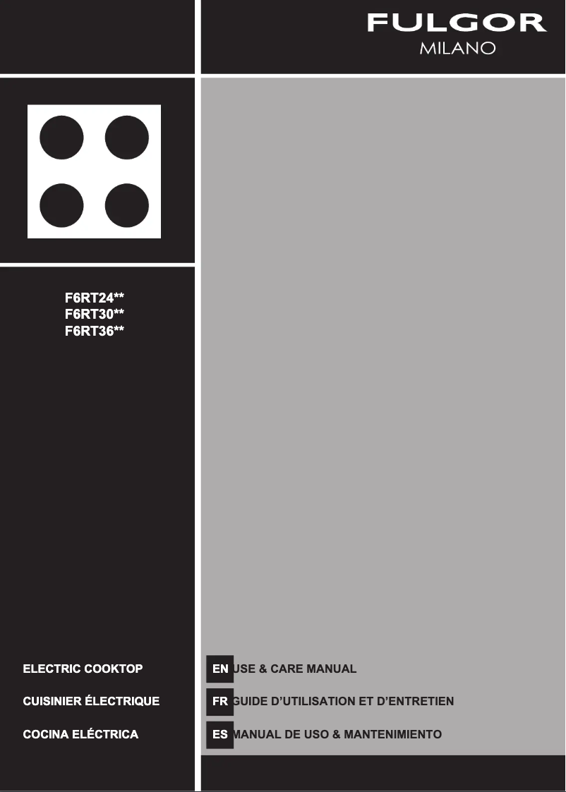 Page n°1 - Manuel utilisateur Fulgor Milano F6RT30S2