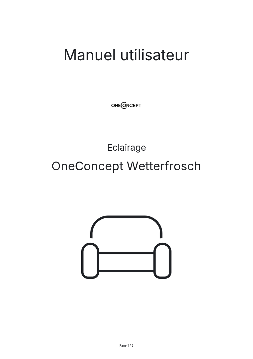 Page n°1 - Manuel utilisateur OneConcept Wetterfrosch