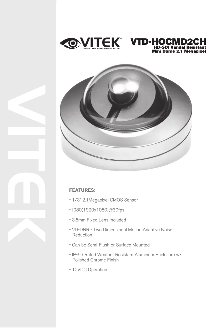Page n°1 - Manuel utilisateur Vitek VTD-HOCMD2CH
