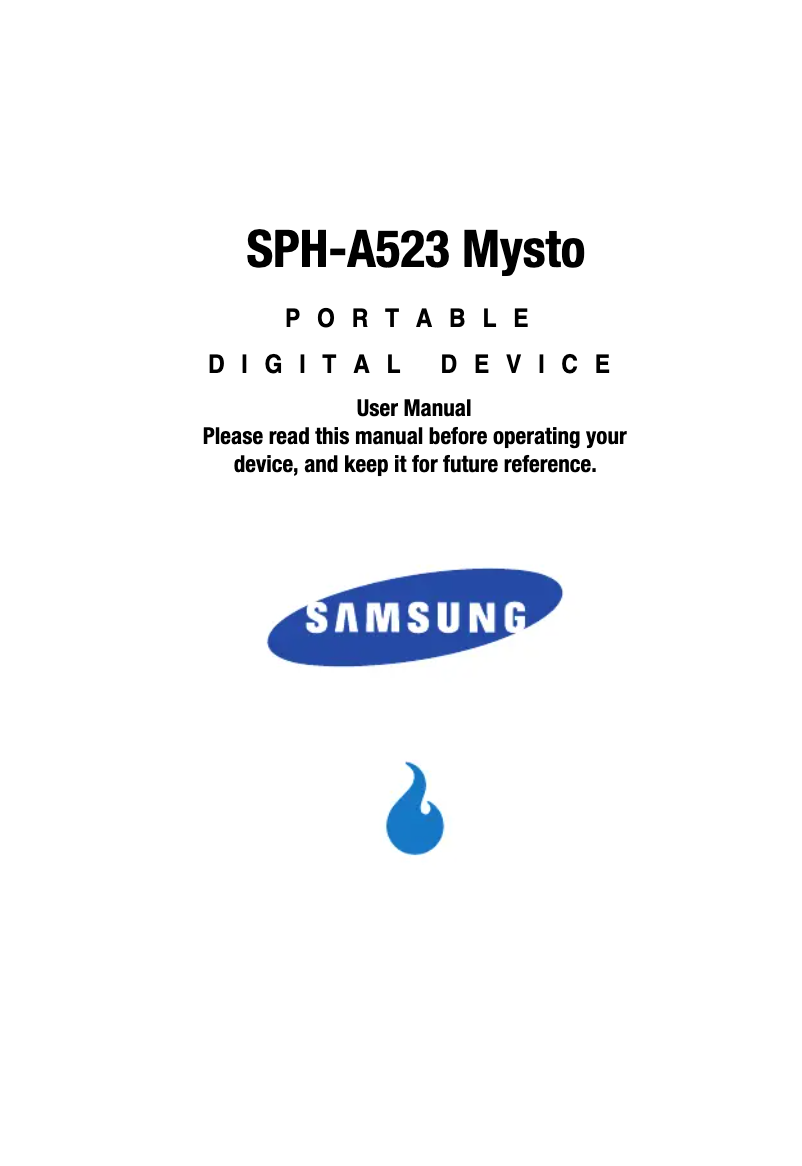 Page n°1 - Manuel utilisateur Samsung Mysto