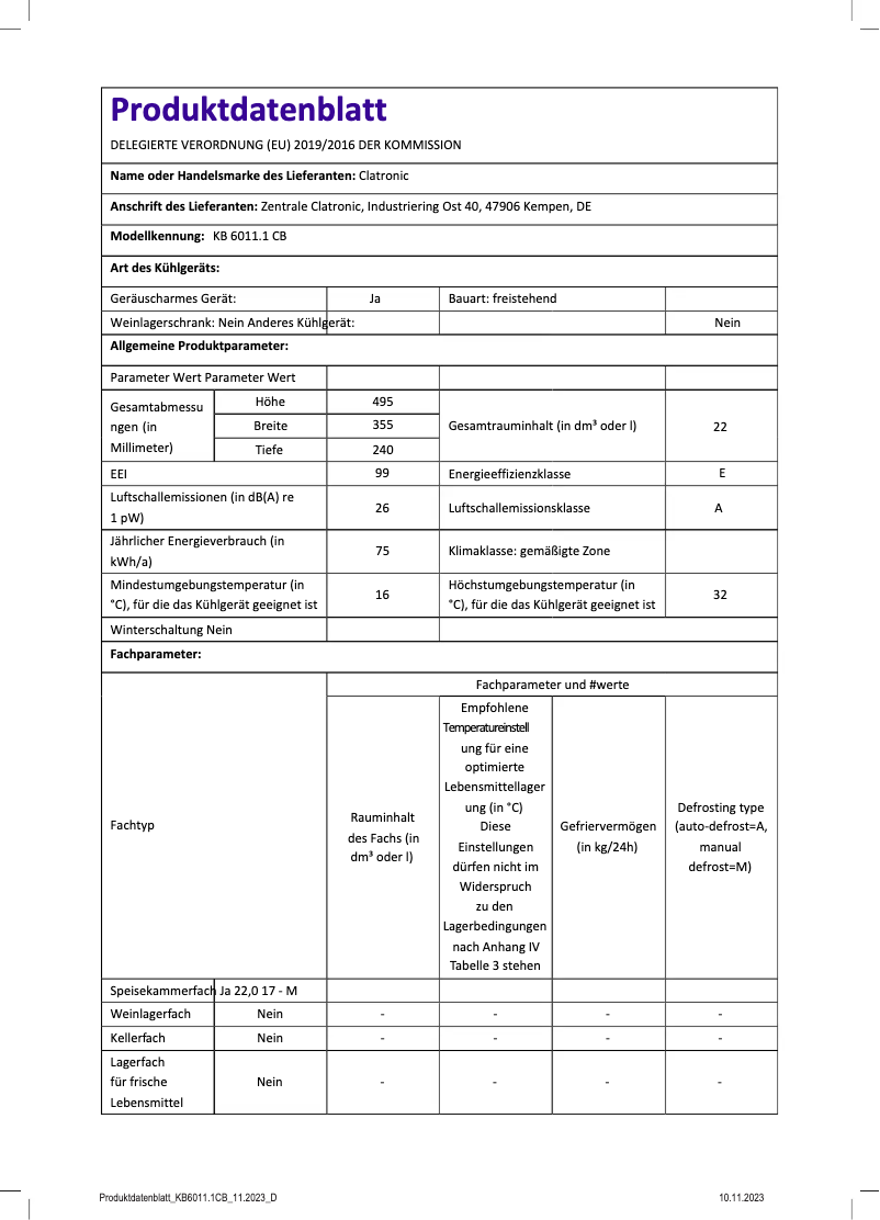 Image de la première page du manuel de l'appareil KB 6011 CB