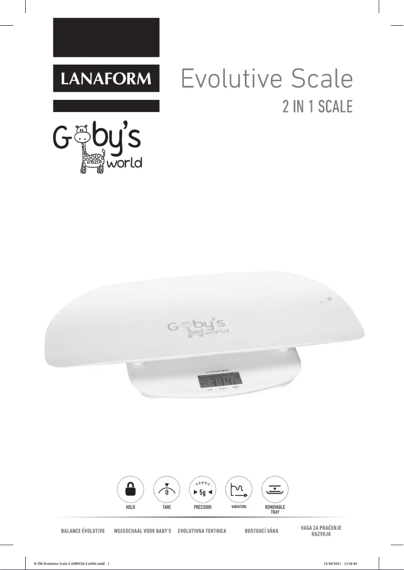 Page 1 de la notice Manuel utilisateur Lanaform Evolutive Scale