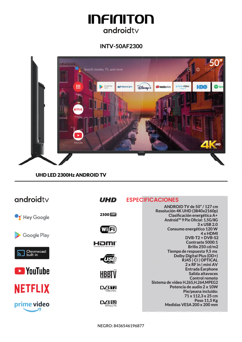 Image de la première page du manuel de l'appareil INTV-50AF2300