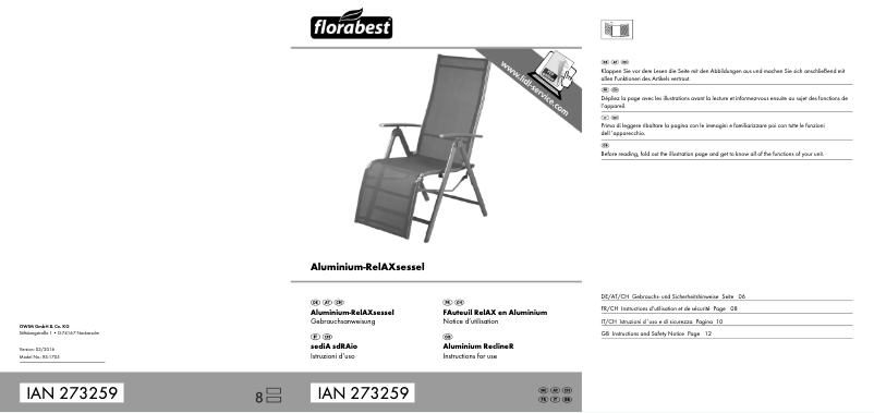 Image de la première page du manuel de l'appareil IAN 273259