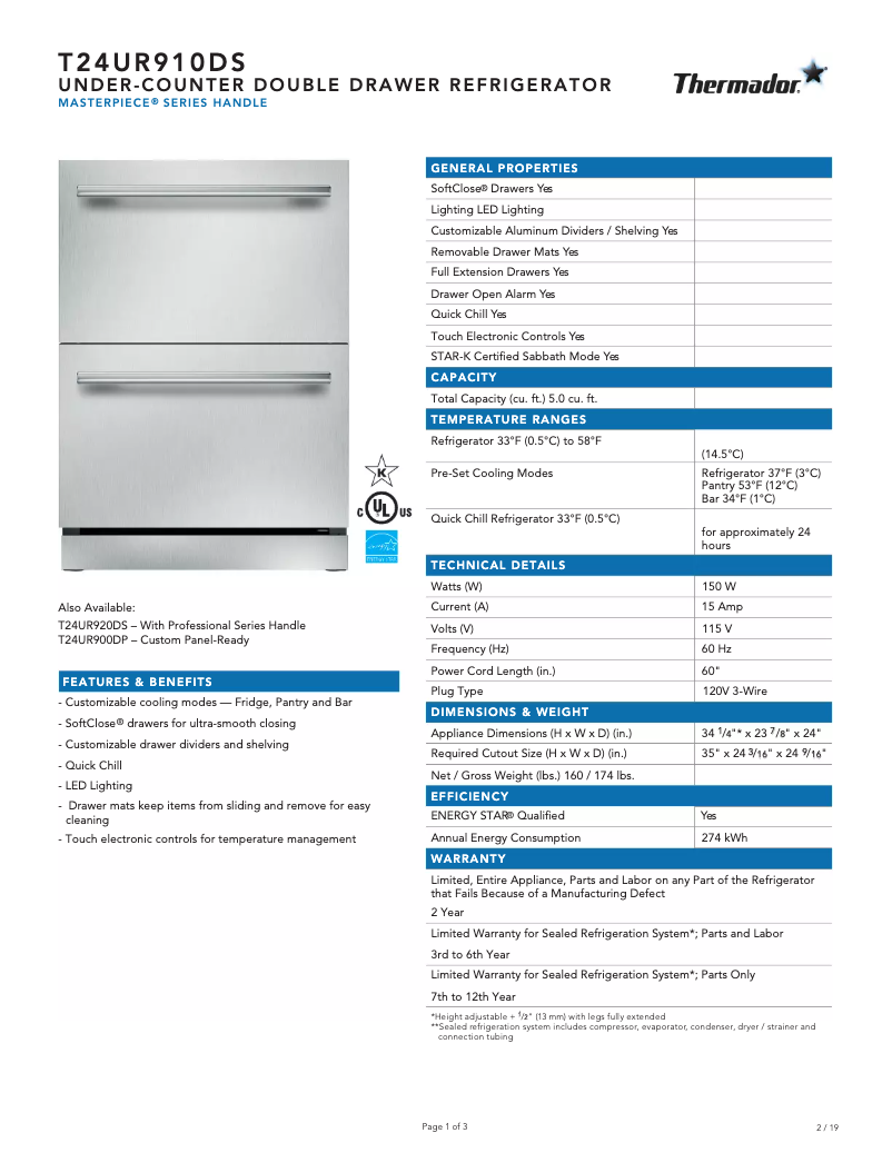 Image de la première page du manuel de l'appareil T24UR910DS
