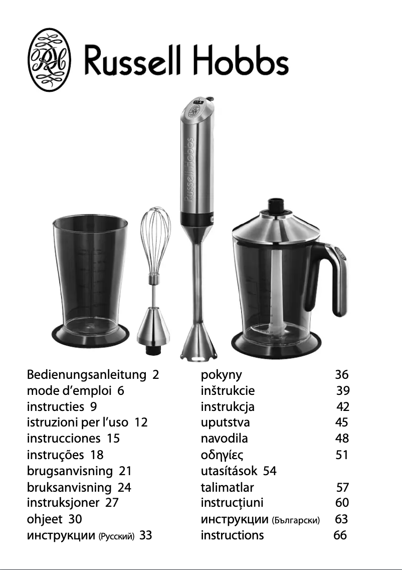 Page 1 de la notice Manuel utilisateur Russell Hobbs 18274-56