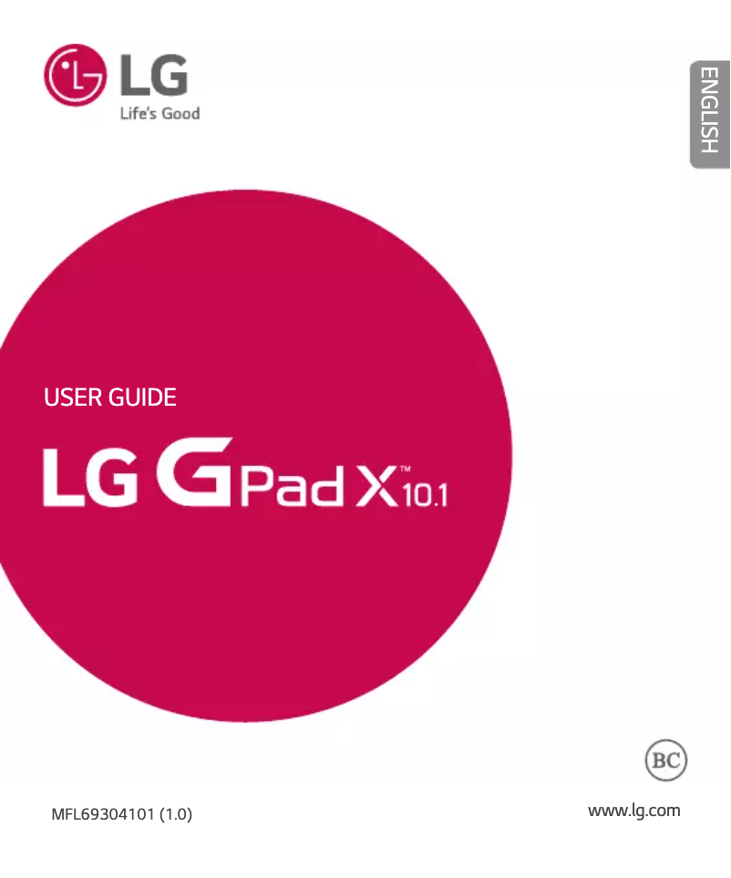 Image de la première page du manuel de l'appareil G Pad X 10.1