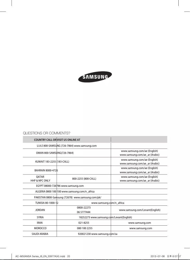 Página 1 del manual Manual de usuario Samsung AC-505CMAGA