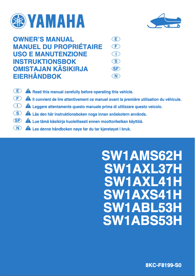 Page n°1 - Manuel utilisateur Yamaha Sidewinder B-TX SE 153 (2017)