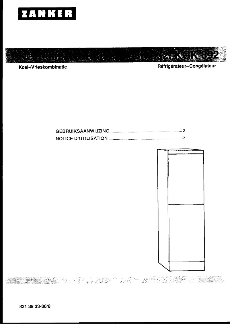 Page n°1 - Manuel utilisateur Zanker Kgk 352 ib