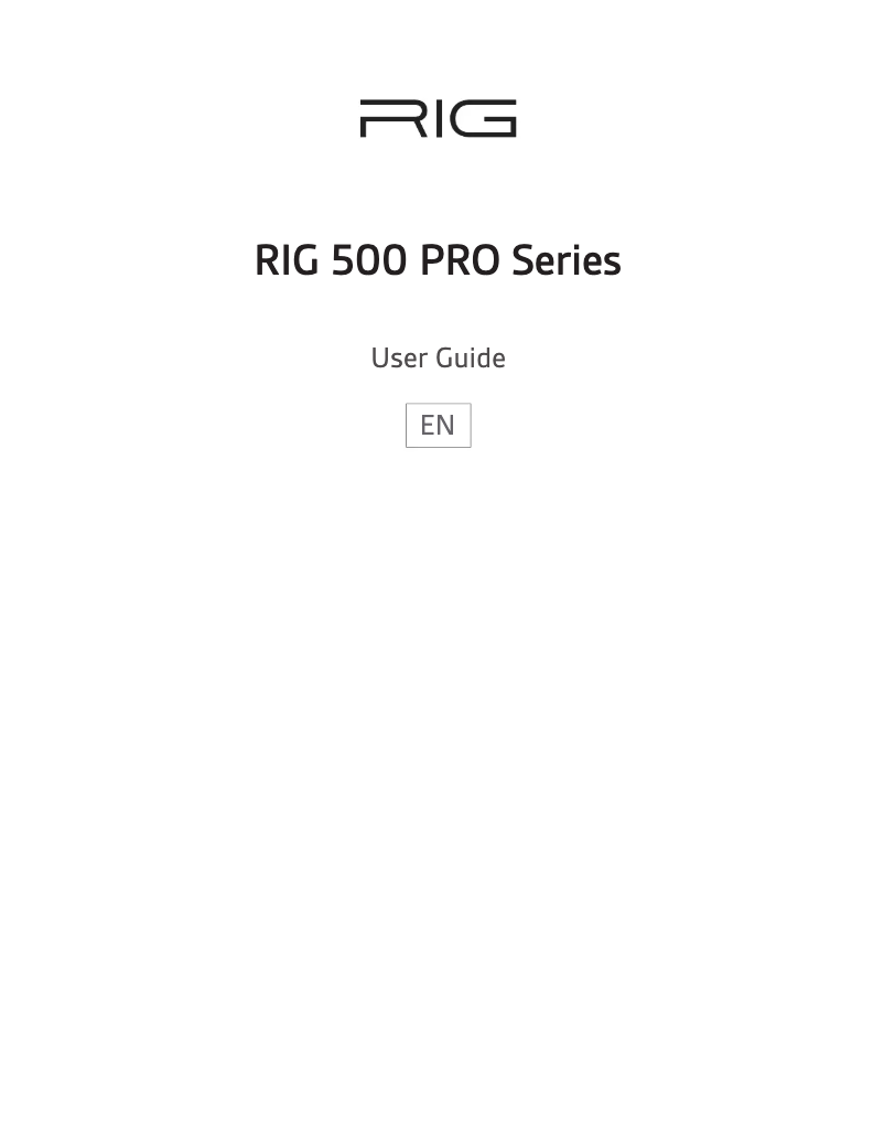 Page 1 de la notice Manuel utilisateur NACON RIG 500 Pro Esports