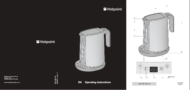 Page n°1 - Manuel utilisateur Hotpoint WK 30E AB0 UK