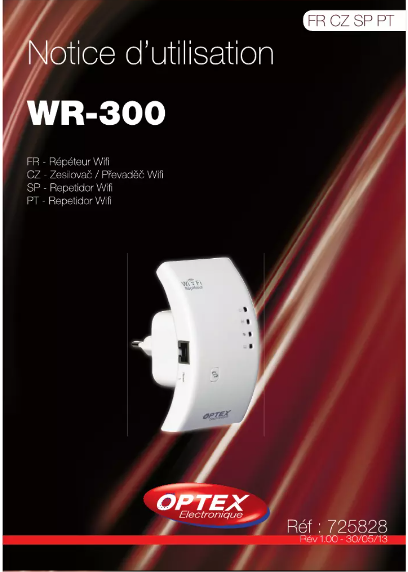 Page 1 de la notice Manuel utilisateur Optex WR-300
