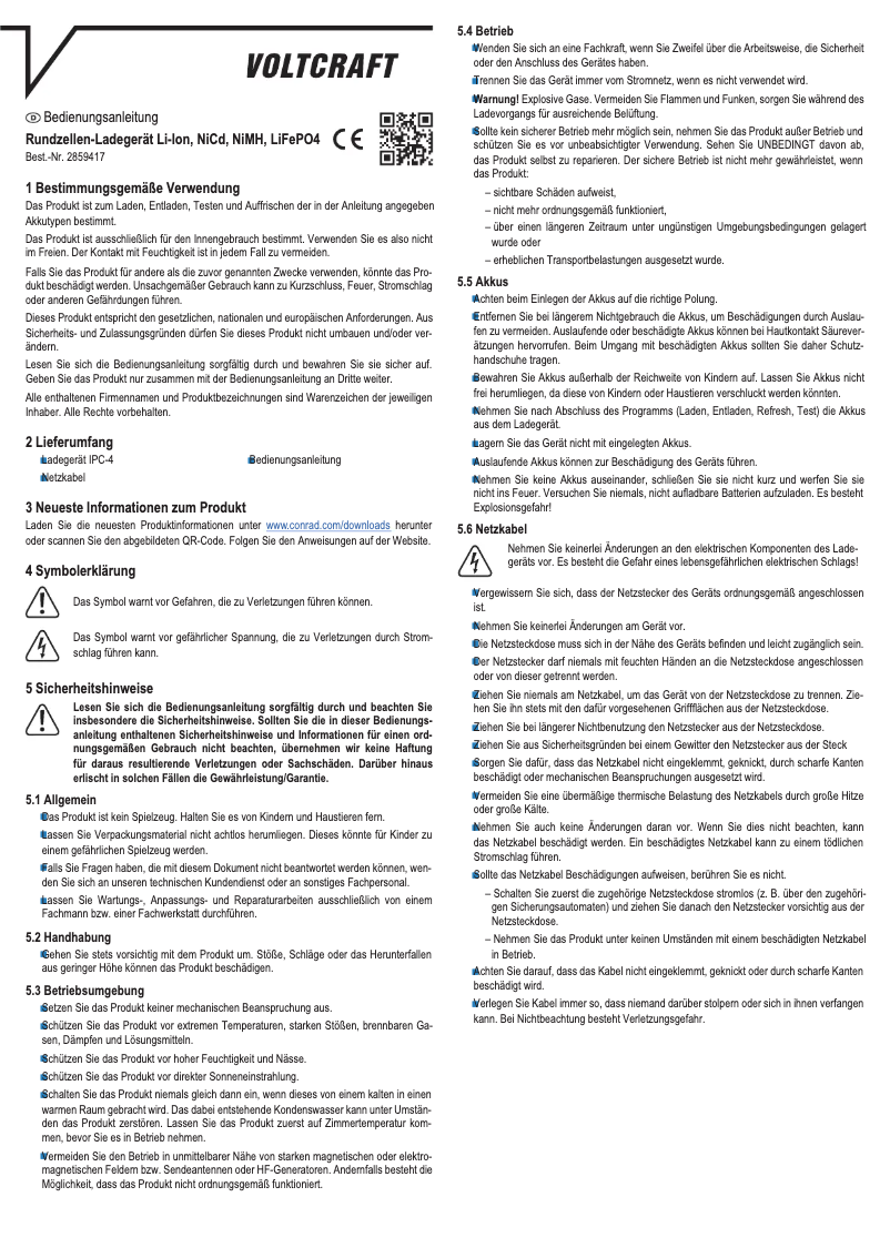 Image de la première page du manuel de l'appareil IPC-4