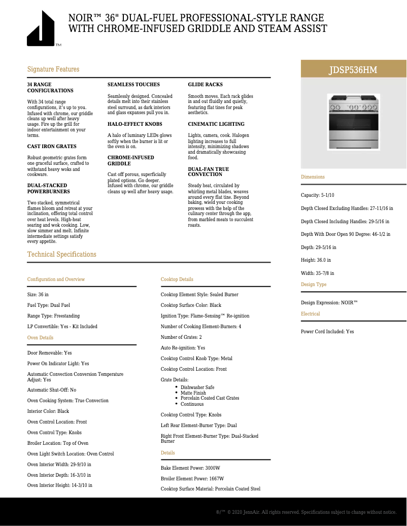 Image de la première page du manuel de l'appareil JDSP536HM