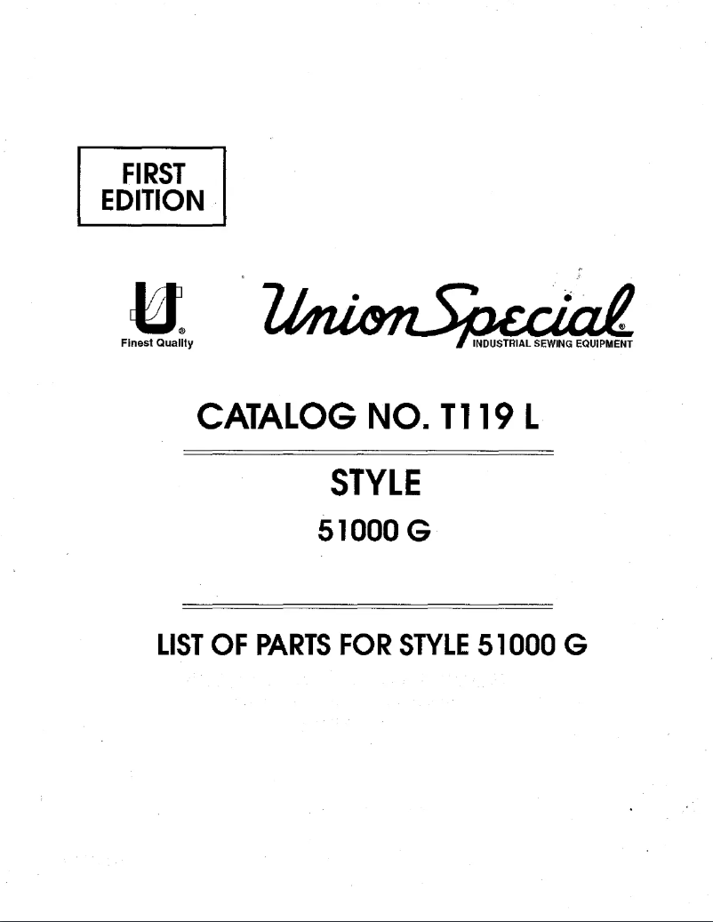 Page 1 de la notice Manuel utilisateur Union Special 51000G
