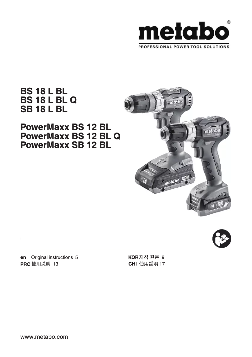 Página 1 del manual Manual de usuario Metabo BS 12 BL Quick