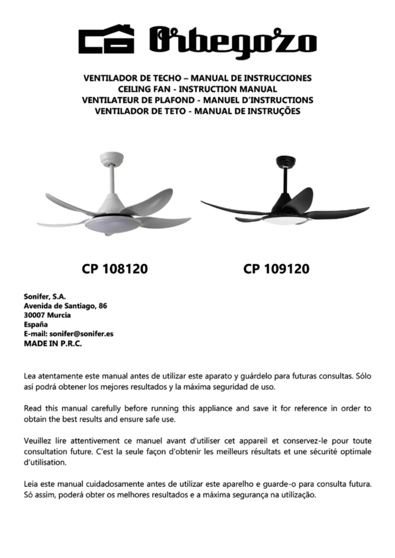 Page n°1 - Manuel utilisateur Orbegozo CP 109120
