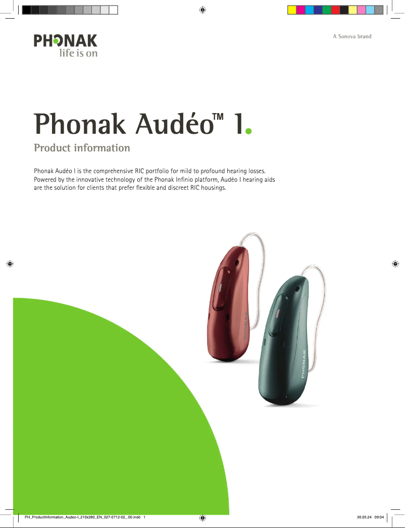 Image de la première page du manuel de l'appareil Audéo Infinio