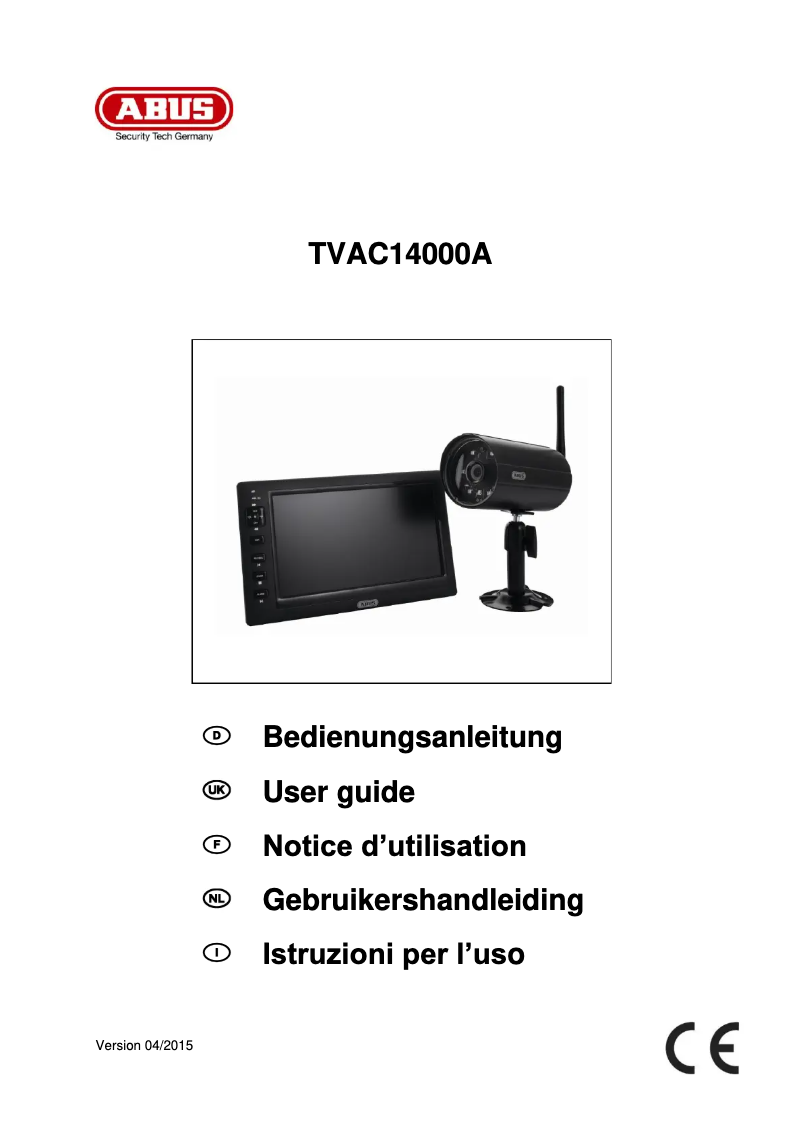 Image de la première page du manuel de l'appareil TVAC14000A